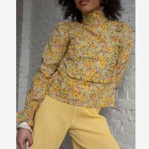 Meadows Cottage Core Yellow Lupin Top In Joplin Floral, 2